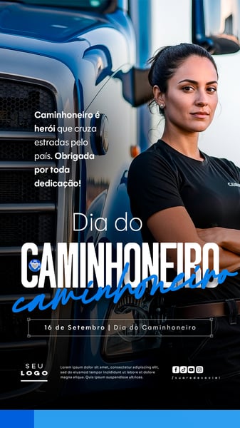 DIA DO CAMINHONEIRO 16 DE SETEMBRO SOCIAL MEDIA PSD EDITÁVEL STORY 12