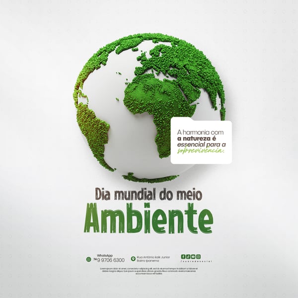05 DE JUNHO - DIA MUNDIAL DO MEIO AMBIENTE SOCIAL MEDIA PSD EDITÁVEL