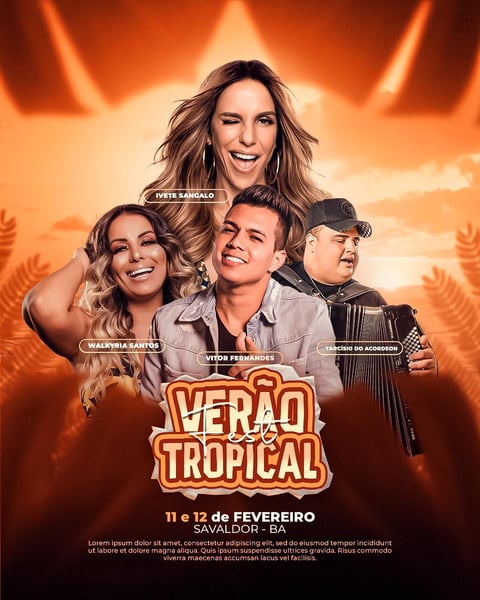 FLYER EVENTO VERÃO TROPICAL FEED