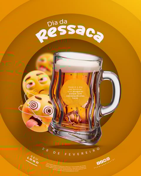 DIA DA RESSACA 28 DE FEVEREIRO SOCIAL MEDIA PSD EDITÁVEL 3