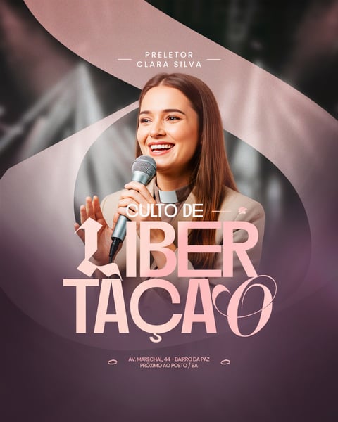 FLYER GOSPEL CULTO DOMINGO DE LOUVOR E ADORAÇÃO IGREJA SOCIAL MEDIA PSD EDITÁVEL