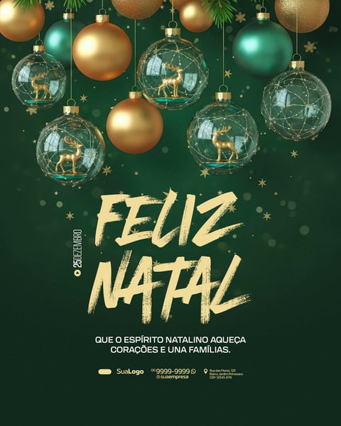FEED FELIZ NATAL 25 DE DEZEMBRO SOCIAL MEDIA 3 PSD EDITÁVEL