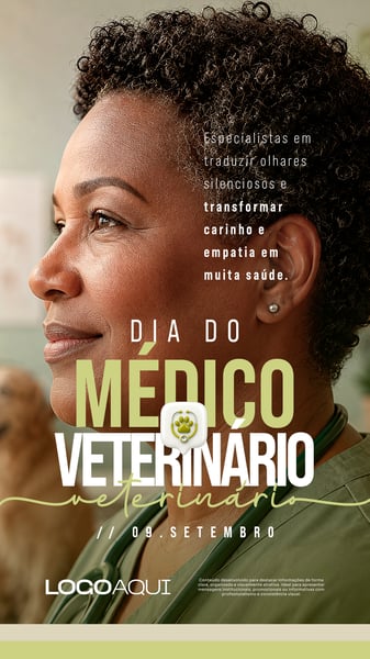 Dia do Médico Veterinário 09 DE SETEMBRO SOCIAL MEDIA FLYER PSD EDITÁVEL STORY