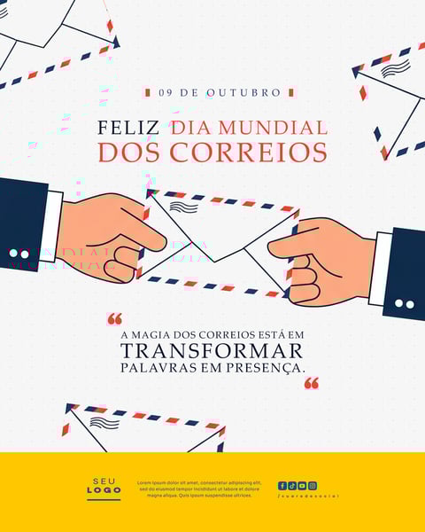 DIA MUNDIAL DOS CORREIOS 09 DE OUTUBRO SOCIAL MEDIA PSD EDITÁVEL 2