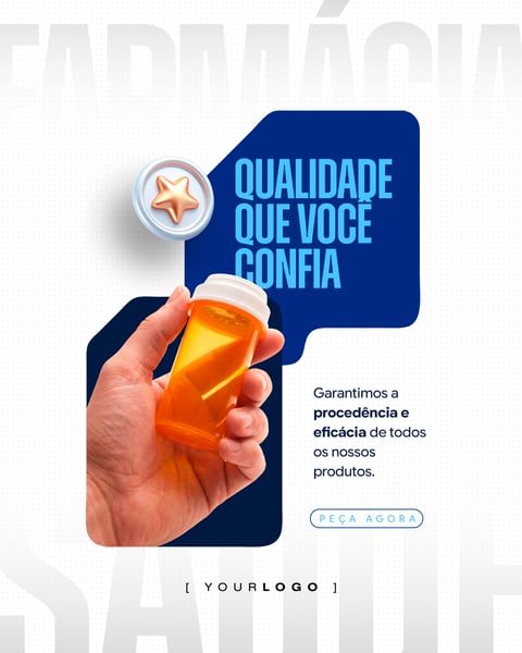 QUALIDADE QUE VOCÊ CONFIA FARMÁCIA E DROGARIA SOCIAL MEDIA PSD EDITÁVEL