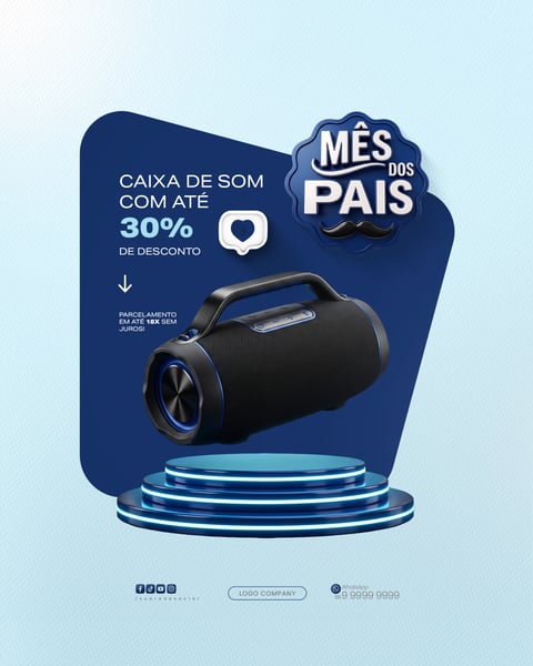 Oferta Dia dos Pais Vendas Banner Promocional Social Media PSD Editável 3
