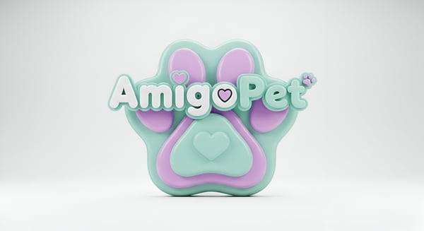 UM SELO 3D EM FORMATO DE PATINHA DE CACHORRO ESCITO AMIGO PET 7