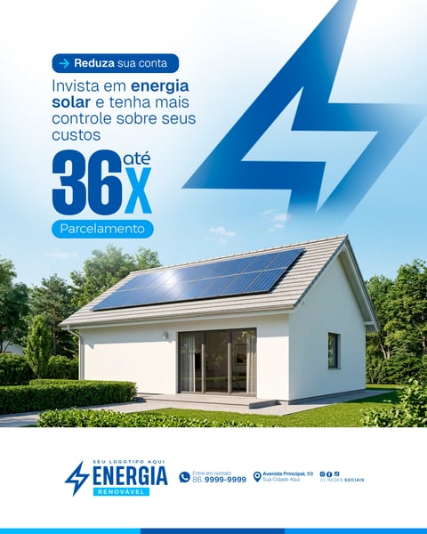Social Media Energia Solar PSD Editável