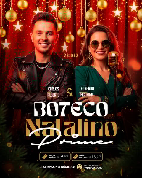FLYER BOTECA NATALINO PRIME SOCIAL MEDIA PSD EDITÁVEL