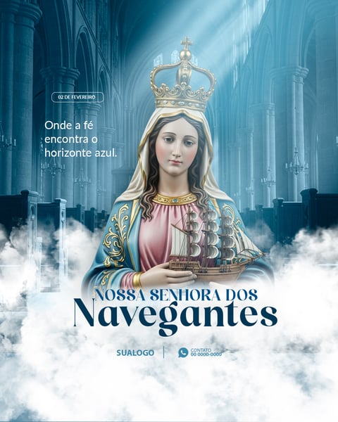 DIA DE NOSSA SENHORA DOS NAVEGANTES 2 DE FEVEREIRO SOCIAL MEDIA PSD EDITÁVEL 3