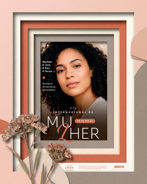 DIA INTERNACIONAL DA MULHER 08 DE MARÇO SOCIAL MEDIA PSD EDITÁVEL 4