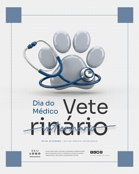 DIA DO MÉDICO VETERINÁRIO 09 DE SETEMBRO SOCIAL MEDIA PSD EDITÁVEL 1