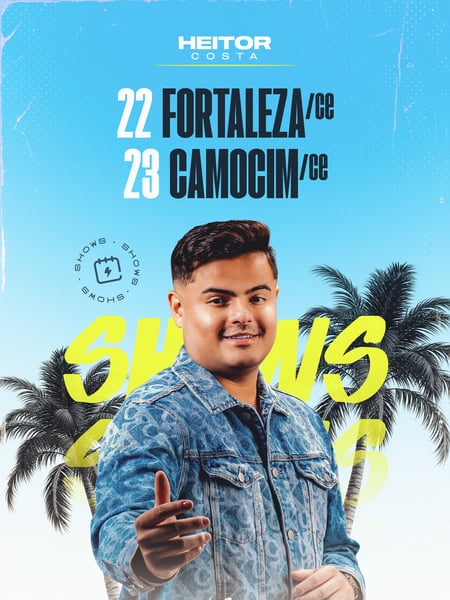 AGENDA DA SEMANA PRÓXIMOS SHOWS HEITOR COSTA VERÃO PSD EDITÁVEL FEED