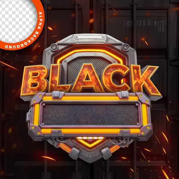 Selo 3D Etiqueta Black Friday PNG Transparente