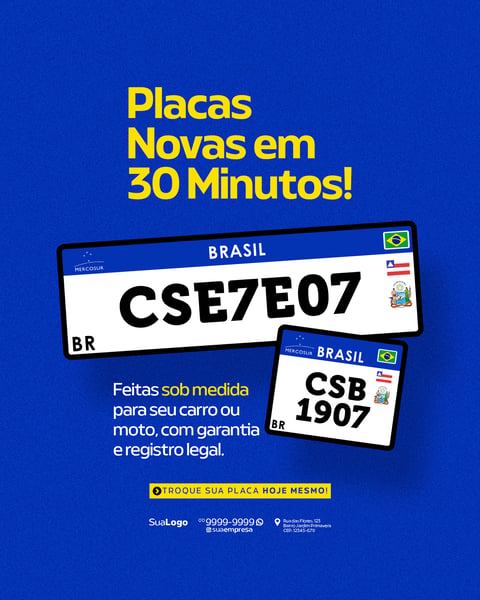 LOJA DE EMPLACAMENTO DE VEÍCULOS SOCIAL MEDIA PSD EDITÁVEL 8