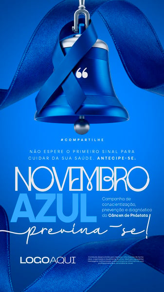 NOVEMBRO AZUL CAMPANHA CÂNCER PRÓSTATA SOCIAL MEDIA FLYER PSD EDITÁVEL STORY