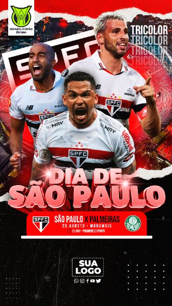 FLYER ESPORTIVO BRASILEIRÃO DIA DE SÃO PAULO FC STORIES