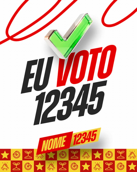 EU VOTO CAMPANHA POLÍTICA SOCIAL MEDIA PSD EDITÁVEL