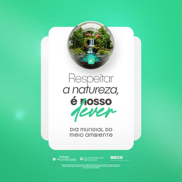 05 DE JUNHO - DIA MUNDIAL DO MEIO AMBIENTE SOCIAL MEDIA PSD EDITÁVEL