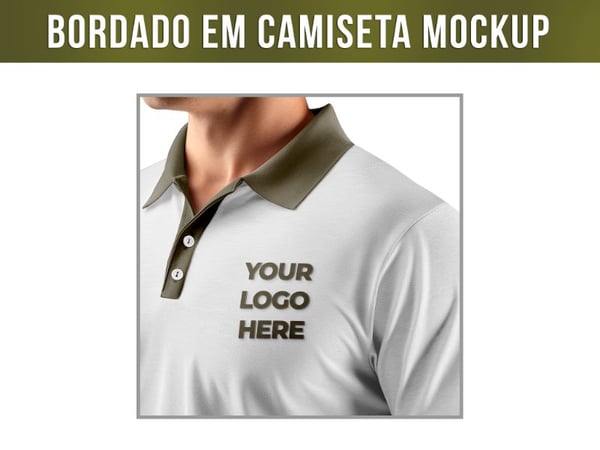BORDADO NA CAMISETA POLO MOCKUP