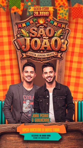 FLYER PARA EVENTOS SÃO JOÃO FESTA JUNINA STORYS