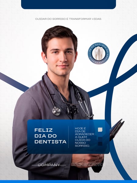 DIA DO DENTISTA ODONTOLOGIA SORRISO SOCIAL MEDIA FLYER PSD EDITÁVEL