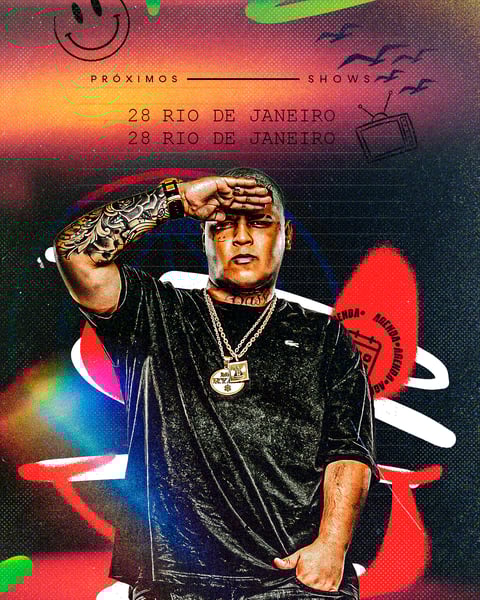 AGENDA DE SHOWS ARTISTA DE FUNK MC RYAN PARA FEED PSD EDITÁVEL