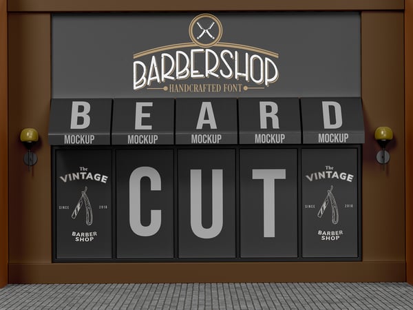 VDV VITRINE DE LOJA MOCKUP VISTO DE FRENTE FACHADA DIVULGAÇÃO SERVIÇO COMÉRCIO PROPAGANDA EMPRESA PSD