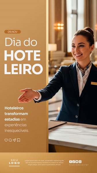 DIA DO HOTELEIRO 9 DE NOVEMBRO STORY SOCIAL MEDIA PSD EDITÁVEL 2