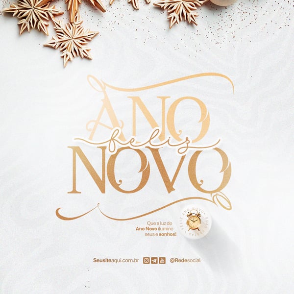FELIZ ANO NOVO REVEILLON BOAS FESTAS SOCIAL MEDIA PSD EDITÁVEL