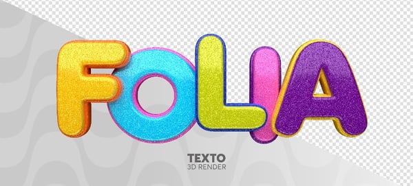 TEXTO 3D FOLIA DE CARNAVAL