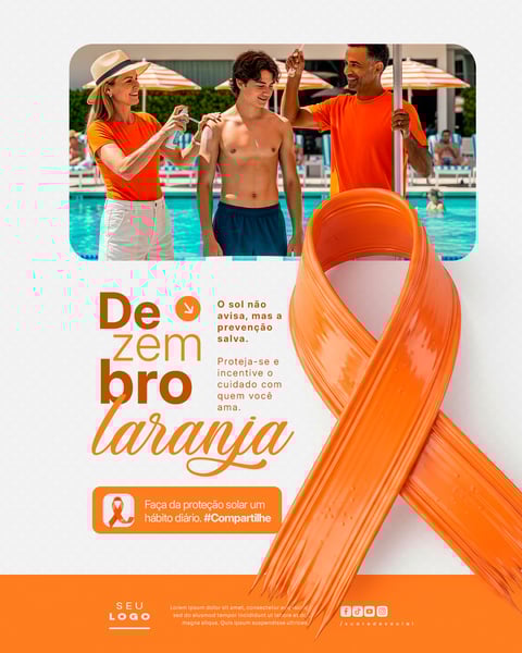 DEZEMBRO LARANJA MÊS DE CONSCIENTIZAÇÃO SOBRE O CÂNCER DE PELE SOCIAL MEDIA PSD EDITÁVEL (3)
