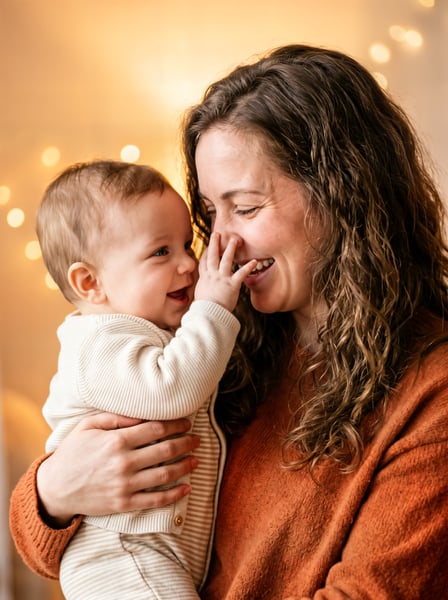 Mãe com seu filho bebê no colo 03