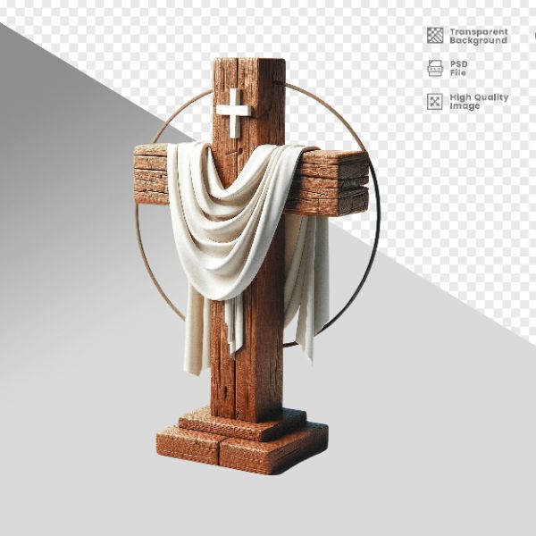 CRUZ DE MADEIRA - ELEMENTO 3D PARA COMPOSIÇÃO