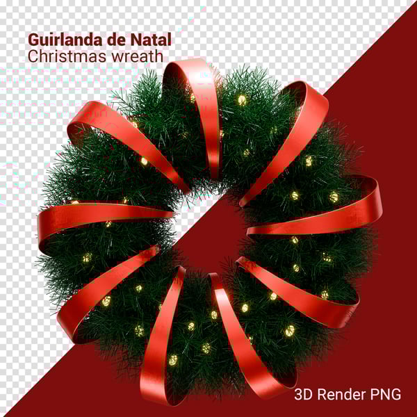 GCI GUIRLANDA DE NATAL 3D RENDER PNG PARA COMPOSIÇÃO (14)