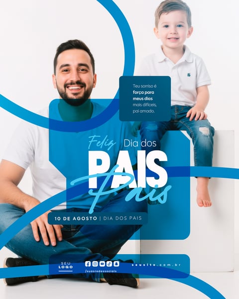 DIA DOS PAIS AGOSTO SOCIAL MEDIA POST EDITÁVEL FEED 16