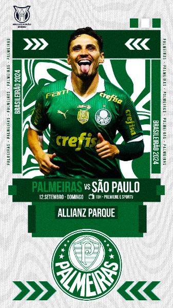 FLYER ESPORTIVO FUTEBOL BRASILEIRÃO 2024 PALMEIRAS