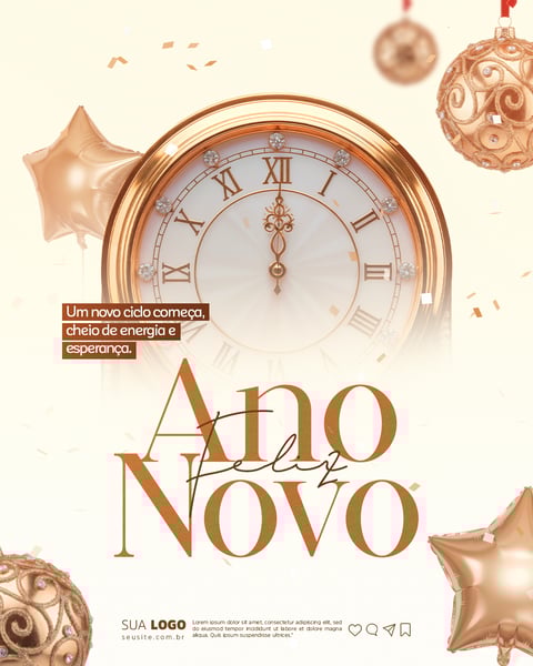 Feliz Ano 2026 Novo Social  Media PSD Editável 