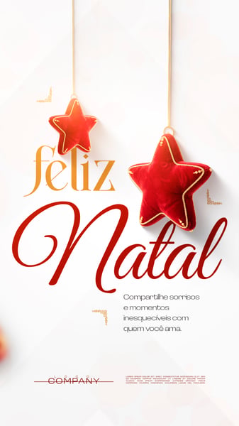 FELIZ NATAL ESTRELAS VERMELHAS SOCIAL MEDIA FLYER PSD EDITÁVEL STORY