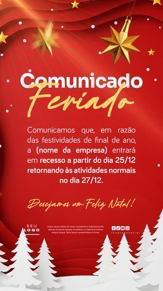 COMUNICADO / AVISO  NATAL