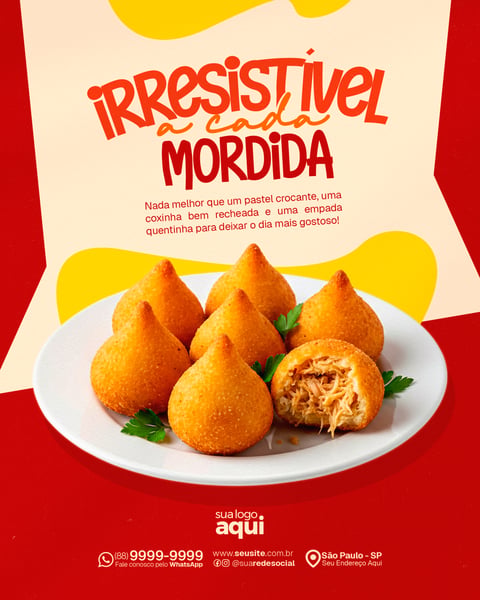 Social Media Lanchonete e Pastelaria PSD Editável