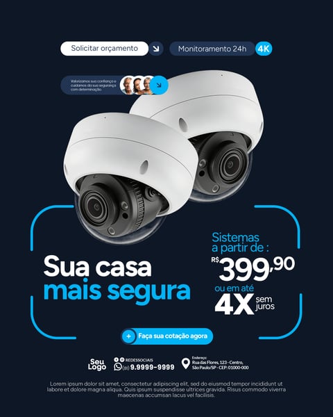 Segurança Eletrônica Social Media PSd Editável