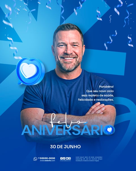 FELIZ ANIVERSÁRIO PARABÉNS SOCIAL MEDIA PSD EDITÁVEL