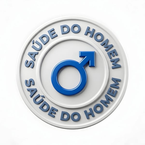 MENS HEALTH CIRCULAR EMBLEM BLUE MALE SYMBOL