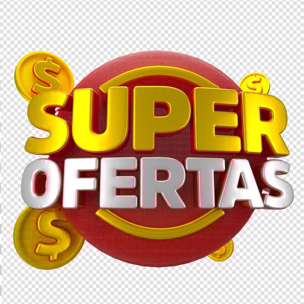 SELO 3D SUPERMERCADO SUPER OFERTAS PNG