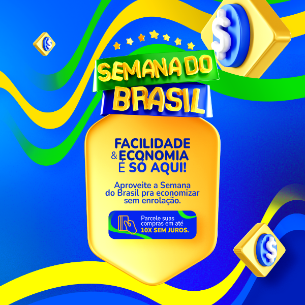 SEMANA DO BRASIL SELO 3D INDEPENDÊNCIA DO BRASIL 07 DE SETEMBRO COM OFERTAS PSD EDITÁVEL