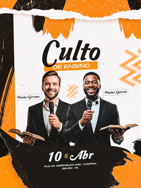 FLYER GOSPEL PARA CULTO DE ENSINO TEMPLATE