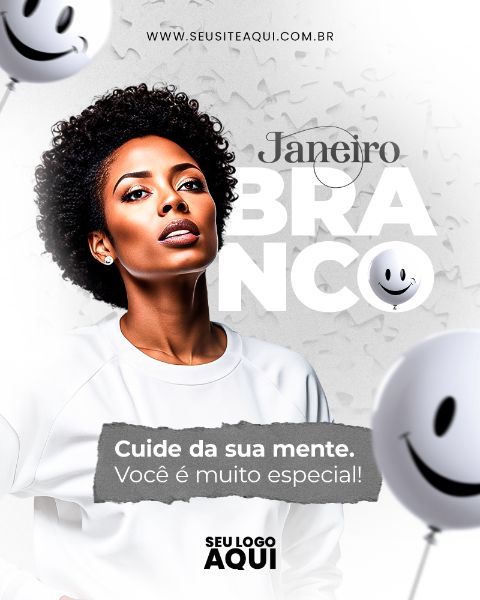 FEED | JANEIRO BRANCO | CUIDE DA SAÚDE MENTAL | PSD EDITÁVEL