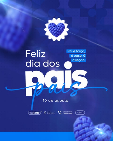 DIA DOS PAIS 10 DE AGOSTO SOCIAL MEDIA PSD EDITÁVEL FEED 4