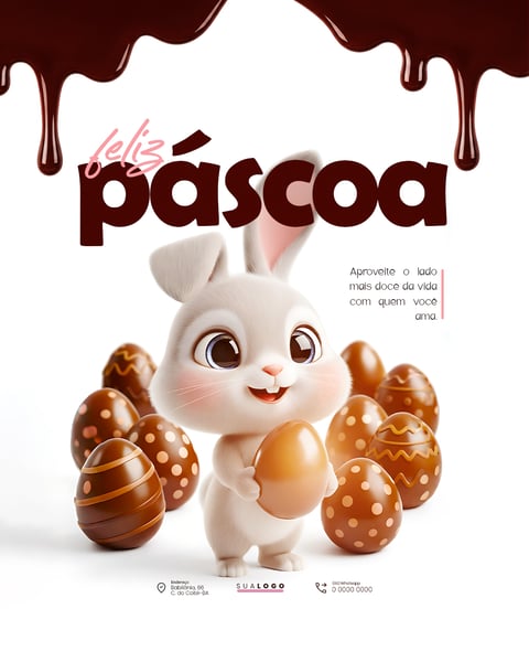 FELIZ PÁSCOA COELHINHO TEMPLATE PSD EDITÁVEL 1